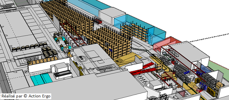 Plan en 3D d'un centre de maintenance